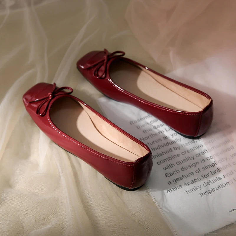 Flat Shoes Women Ballerinas Round Toe Bowtie Slip on Ballet Flats Lazy Loafers Moccasins Ladies Casual Flats Shoes 2024